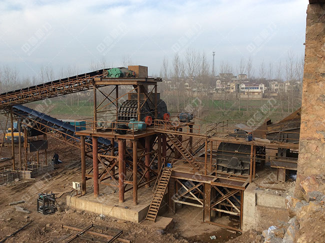 時產200噸碎石機案例現場